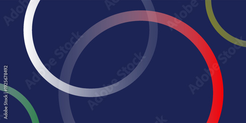 Abstract colorful overlapping circles on dark blue background, vector illustration