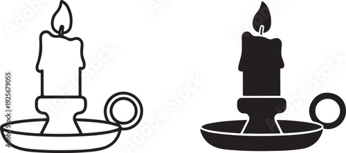 Black and white line and silhouette candles with holders candle holder line silhouette flame