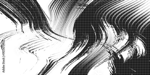 Halftone yellow dots pattern and black gradient grunge texture background. Dotted line comic sport style vector illustration.