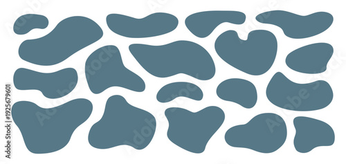 Abstract irregular organic set with color cute vector shape frame box. Hand drawn collage with abstract wavy background. Text rectangle banner with figure graphic shape