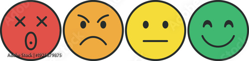 Emotional faces illustrating different moods and emotions