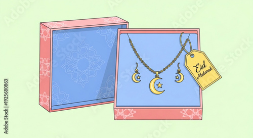Moon phase jewelry set in gift box