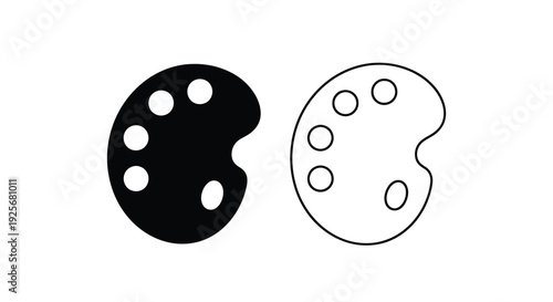 Two artist palettes one dark and one light in silhouette