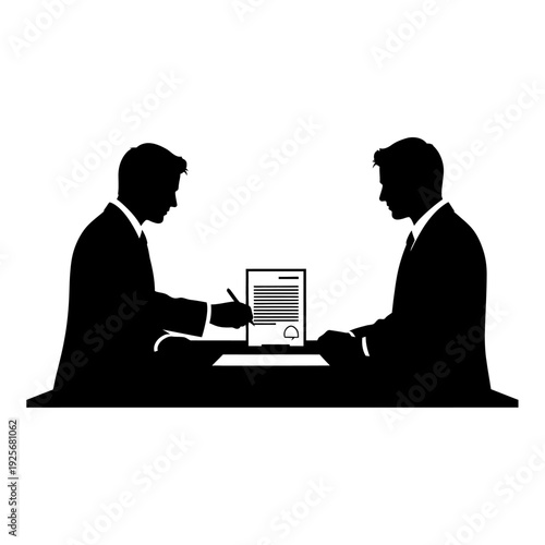 Two Businessmen Signing Contract Agreement.