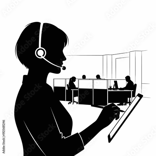 Woman Customer Service Representative Working.