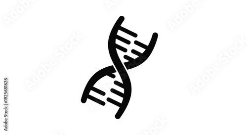 Black dna double helix graphic a distinctive scientific silhouette