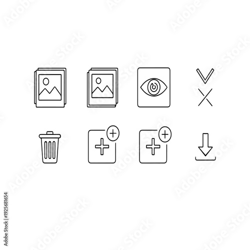 Collection of icons for image management and editing