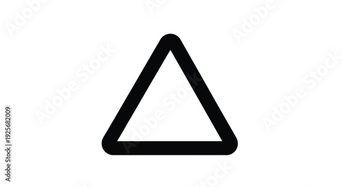Simple black triangle shape isolated on a white background silhouette