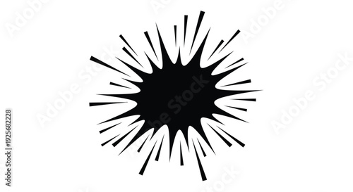 Abstract black shape resembling a sea urchin striking silhouette