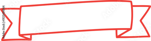 Free Download Red Outline Ribbon Banner Isolated on White Background for Labels, Badges, and Announcements - GFXLoad