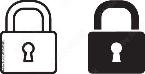 Black and white padlock with keyholes symbol security safety