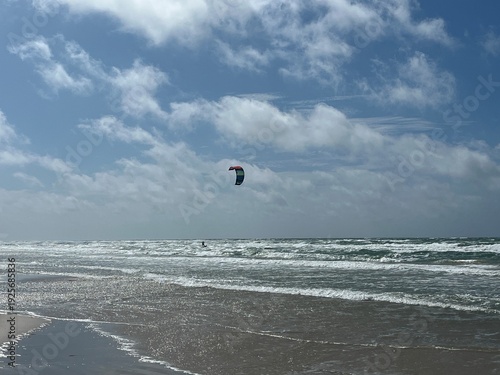 kite surfing in the sea