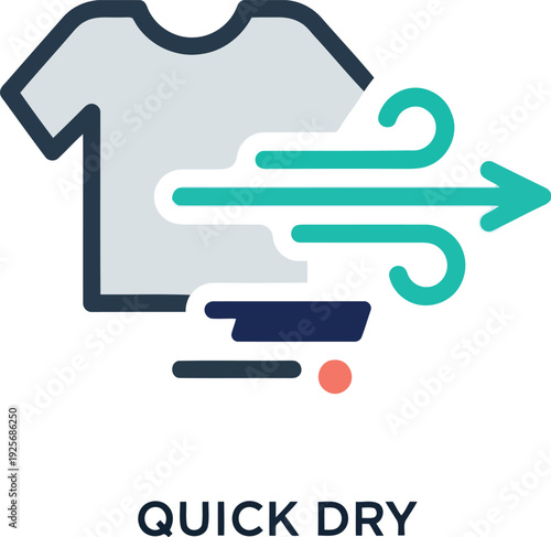 Quick Dry Clothing Icon – Fast Drying Apparel Symbol for Laundry and Sportswear Labels