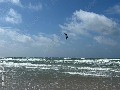kite surfing in the sea