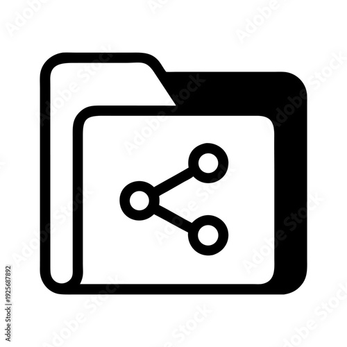 Modern file sharing icon with connected nodes