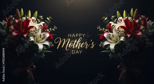 Happy mother's day greeting with beautiful flowers