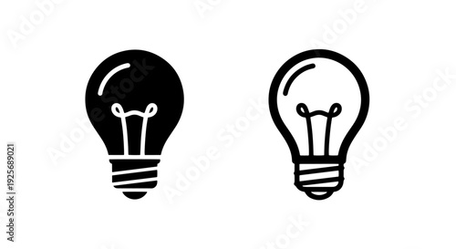 Bright Lightbulb Icon Symbolizing Idea, Innovation, Creativity, and Solutions