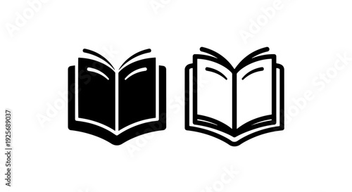 Open Book Icon Set for Education, Knowledge, and Learning Concepts