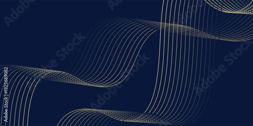 Abstract blue luxury wave background. Modern background design. golden color. Fluid shapes composition. Fit for presentation design.
