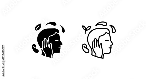 Person Applying Skincare Product Icon for Beauty and Self-Care Concepts