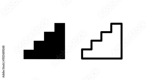 Staircase Icon, Steps and Progress Symbol
