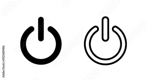 Universal Power On Off Button Icon for Electronic Devices and Application Controls
