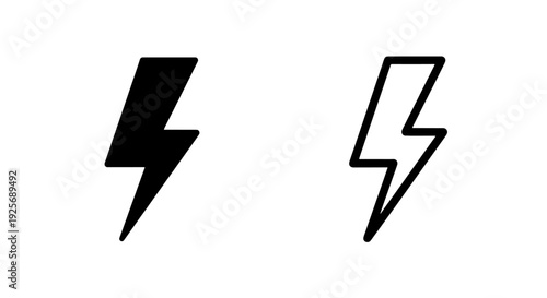 Dynamic Lightning Bolt Icon for Power, Energy, and Speed Indications