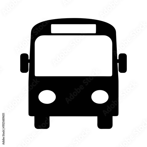 Black bus vector icon for public transportation design and school bus graphic illustration design
