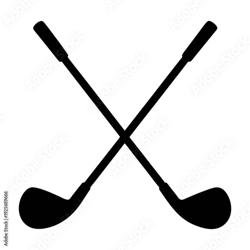 Crossed golf clubs vector image for golf course design and golf equipment marketing material use case
