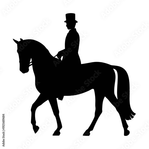 Horseback riding silhouette vector image for equestrian sports dressage and horse show competitions design