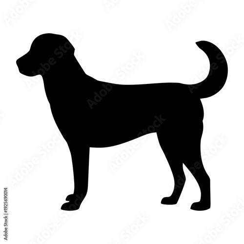 Black labrador retriever silhouette vector art for dog lovers and pet owners graphic design needs