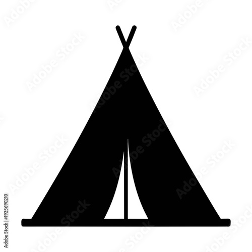 Find camping tent icon vector illustration for outdoor adventure and vacation travel design needs