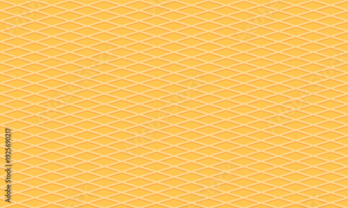 Bright yellow waffle texture background with a repeating grid pattern