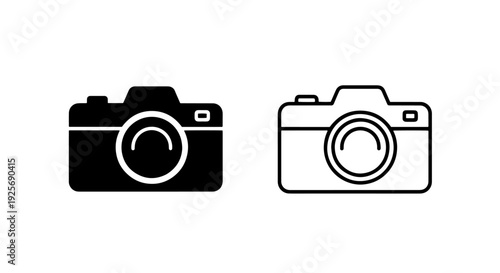 Minimalist camera icon with a clean design, ideal for indicating photo sections, media galleries, or camera functions.