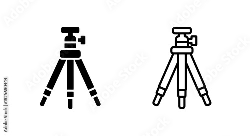 Versatile extendable tripod icon, ideal for highlighting adjustable camera support and professional videography equipment.