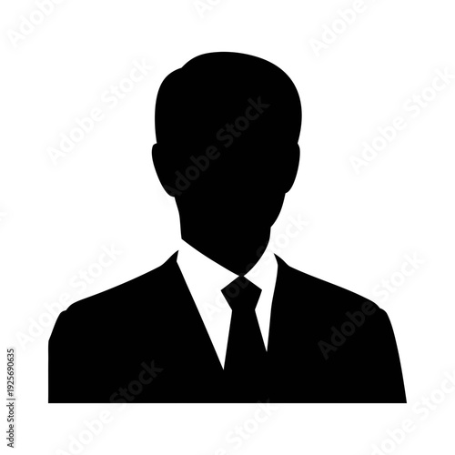 Cuadro en lienzo Stock vector silhouette of professional businessman in suit and tie for user pro
