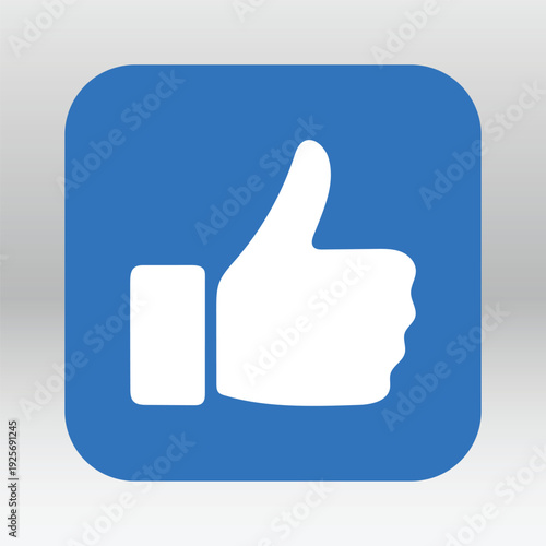 Facebook thumb up like background in flat style.	