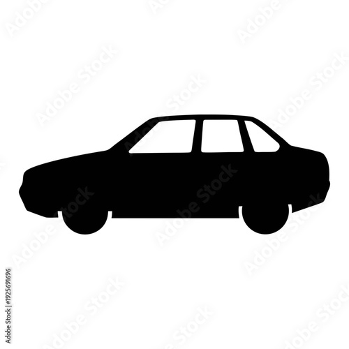Black car silhouette vector image for design projects and creative car illustrations and graphics