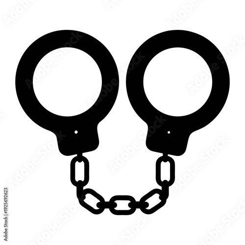 Handcuffs vector illustration, crime and justice, law enforcement equipment and security concept, 
