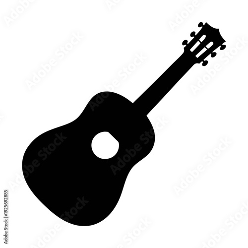 Acoustic guitar silhouette vector art for music lovers and guitarists perfect for designs and projects