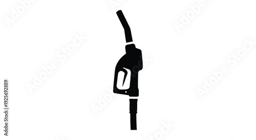 Black fuel nozzle graphic a minimalist depiction of a gas pump silhouette