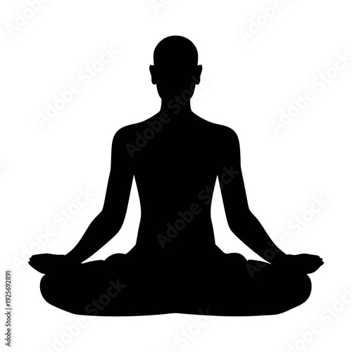 Meditation silhouette yoga pose lotus position mindfulness zen relaxation spiritual practice health and wellness