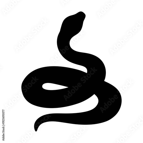 Black snake silhouette vector image for tattoo design reptile serpent viper cobra python artwork