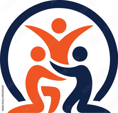 Support team helping each other with assistance and partnership in a circle