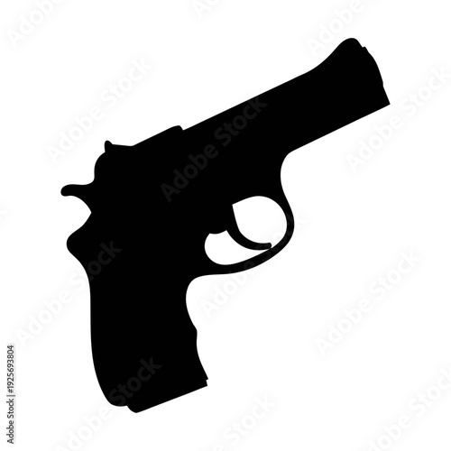 Download black gun vector illustration silhouette handgun pistol firearm weapon svg file for design