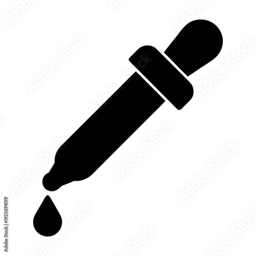 Dropper tool vector design for laboratory science and medicine essential oil application and usage