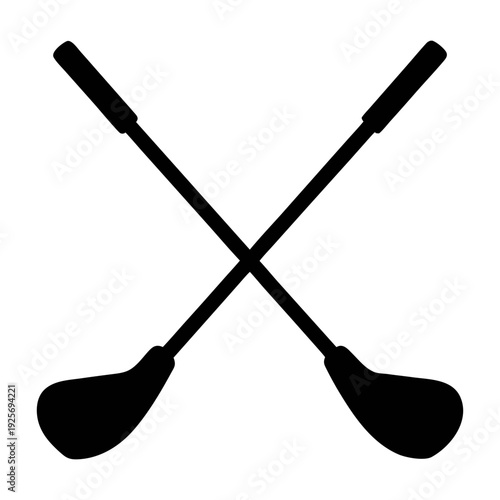 Golf clubs crossed vector graphic for golf equipment and sporting goods marketing and design needs