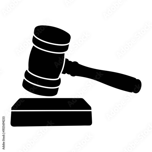 Black gavel illustration for law and justice concepts legal symbol in court auction judge tool