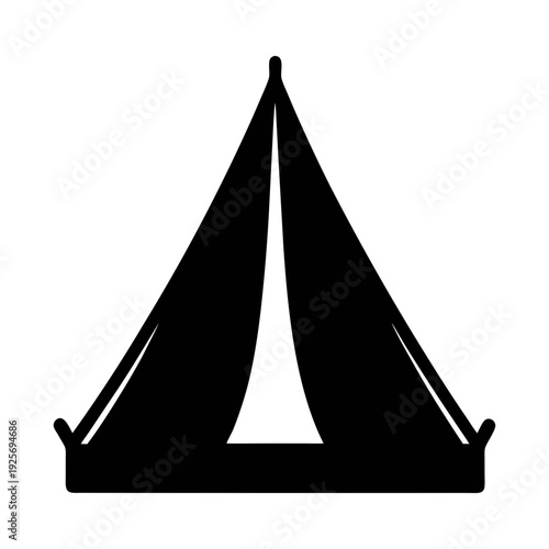 Camping tent vector graphic for outdoor adventure and recreation equipment design and travel blog content