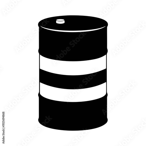 Black and white oil barrel drum container storage industrial chemical waste hazardous material storage